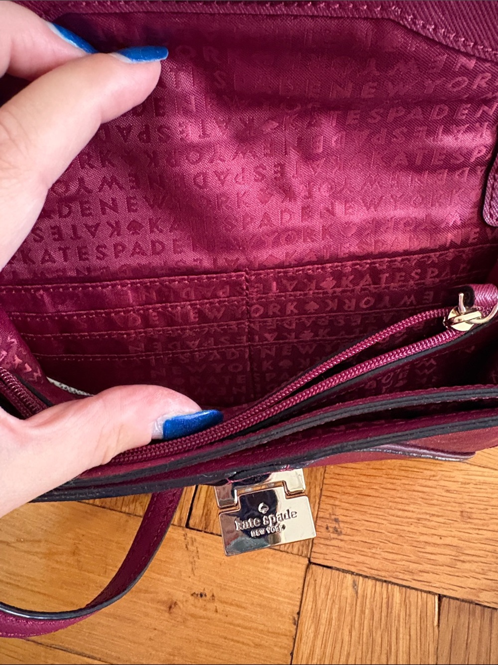 kate spade Two-Tone Plum and Magenta Envelope Crossbody - Picture 5 of 5
